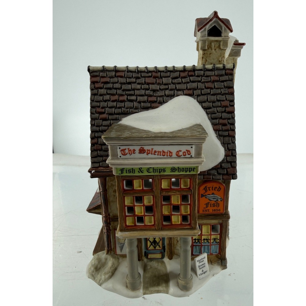 Dept 56 Dickens Village The Splendid Cod Fish & Chips Shoppe 808868 Retired